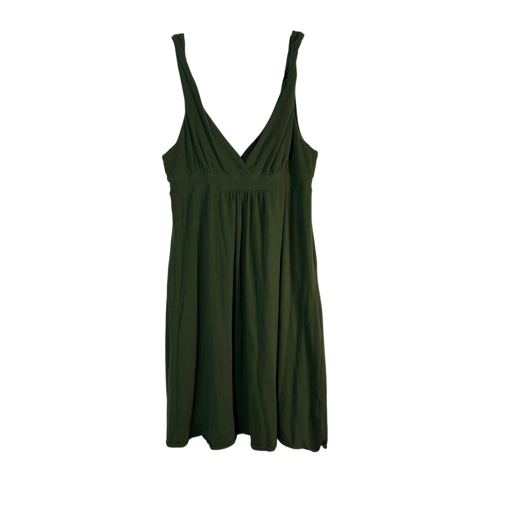 J.Crew Factory Olive Green Empire Waist Twist Strap Jersey Knit Mini Dress Large
